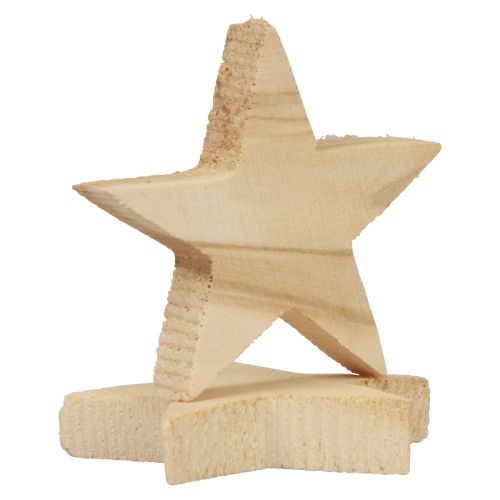 Article Décoration à disperser étoiles de Noël étoiles en bois naturel Ø5,5cm 12 pcs
