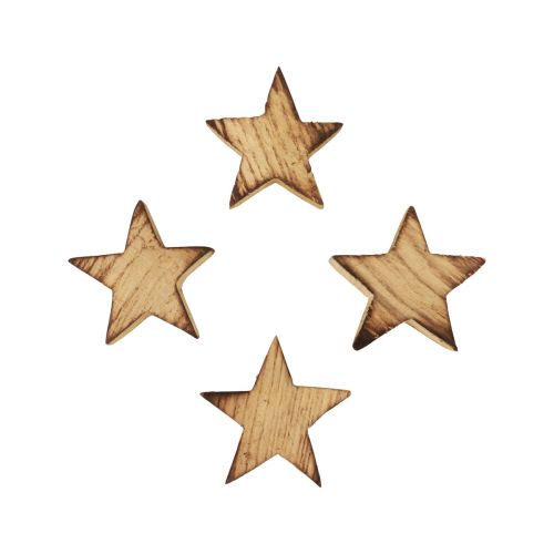 Décoration à disperser étoiles de Noël étoiles en bois flammé Ø4cm 24 pcs