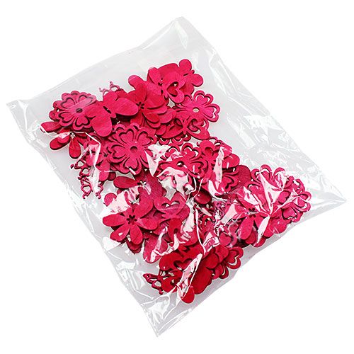 Floristik24 Décoration à disperser en bois rose 2cm - 4cm 72 pcs