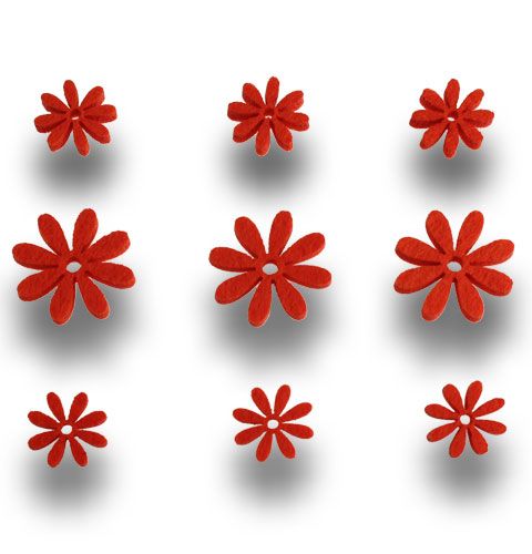 Floristik24 Fleurs en feutre définies dans Orange 96pcs