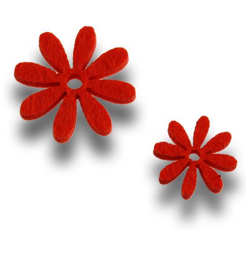 Floristik24 Fleurs en feutre définies dans Orange 96pcs