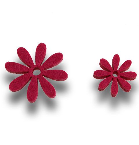 Floristik24 Fleurs en feutre serties en rose 96pcs