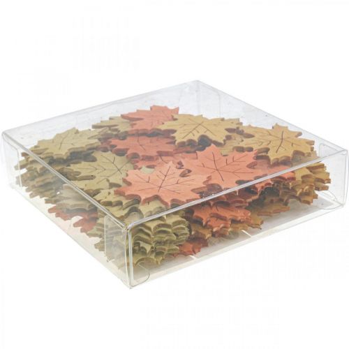 Article Décoration de table automne, décoration dispersée feuille d'érable en bois L4cm 72 pcs