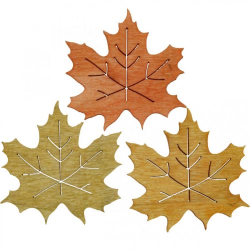 Décoration de table automne, décoration dispersée feuille d&#39;érable en bois L4cm 72 pcs