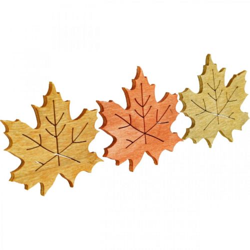 Article Décoration de table automne, décoration dispersée feuille d'érable en bois L4cm 72 pcs