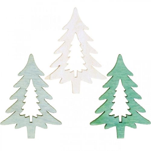 Décoration à parsemer Sapin de Noël vert 4cm 72p