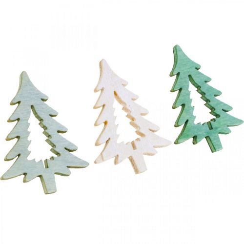 Article Décoration à parsemer Sapin de Noël vert 4cm 72p