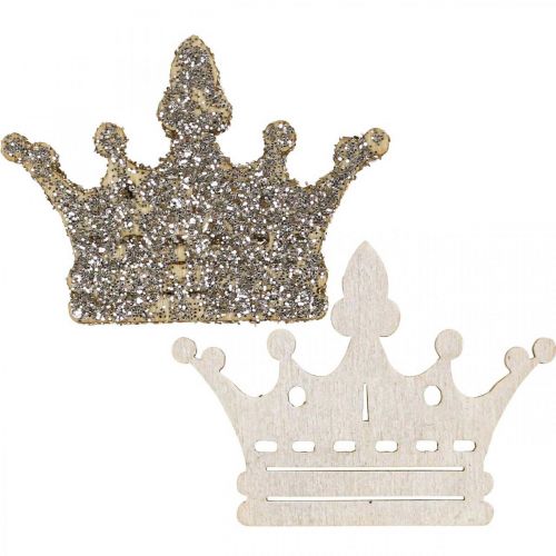 Floristik24 Décoration à parsemer couronne Noël bois pailleté L4cm 72p