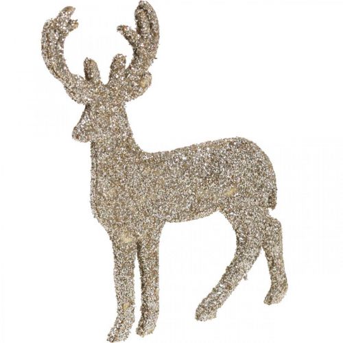 Article Décoration à parsemer Décoration de cerf de Noël paillettes dorées 6×8cm 24p