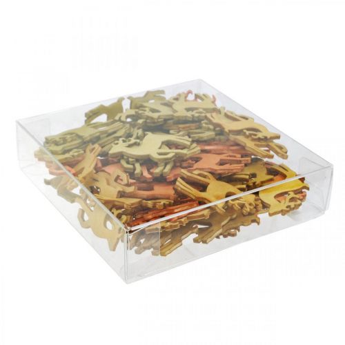 Article Décoration à disperser cerf en bois de Noël naturel 4×3cm 72 pcs