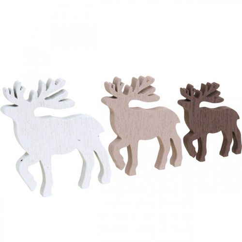 Article Décoration à disperser Renne de Noël Décoration de Noël en bois 48 pcs