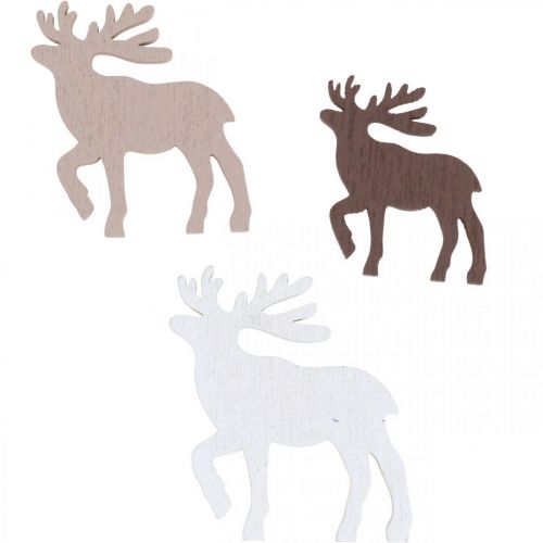 Article Décoration à disperser Renne de Noël Décoration de Noël en bois 48 pcs