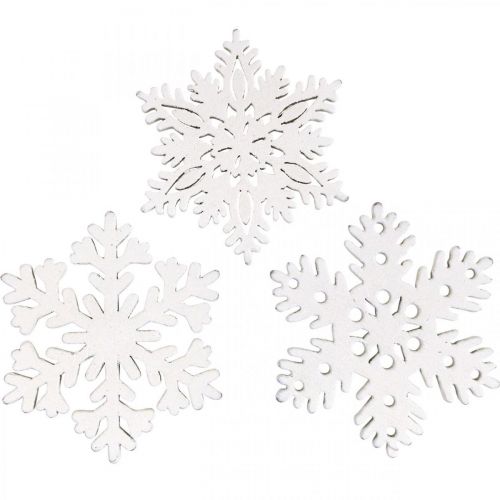 Floristik24 Flocon de neige à disperser, décoration à saupoudrer cristal de glace 3,5 cm 72 pcs