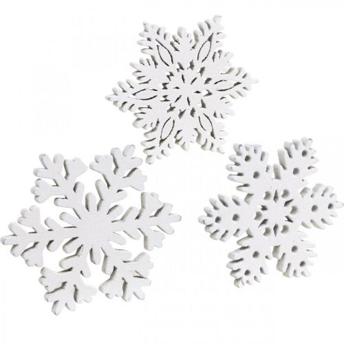 Article Flocon de neige à disperser, décoration à saupoudrer cristal de glace 3,5 cm 72 pcs