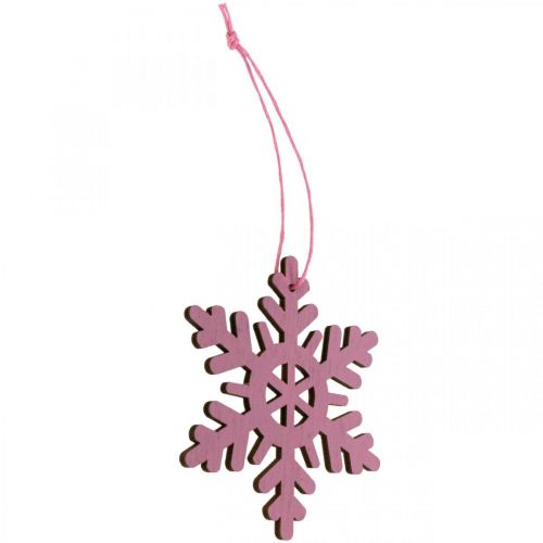 Article Décorations de sapin de Noël pendentif flocon de neige bois 8cm 36pcs