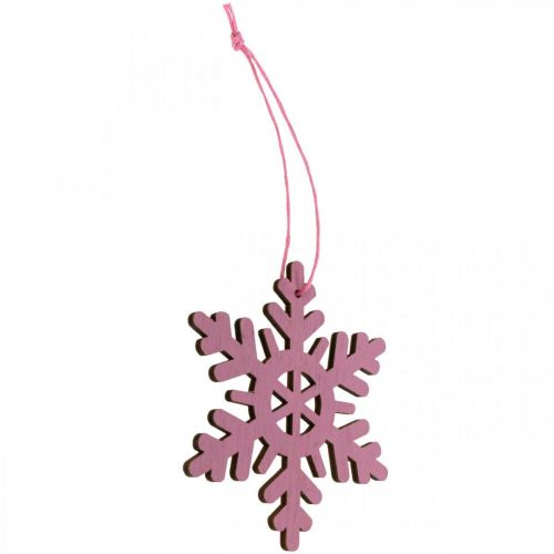 Article Décoration de sapin de Noël pendentif flocon de neige bois 8cm 36 pcs