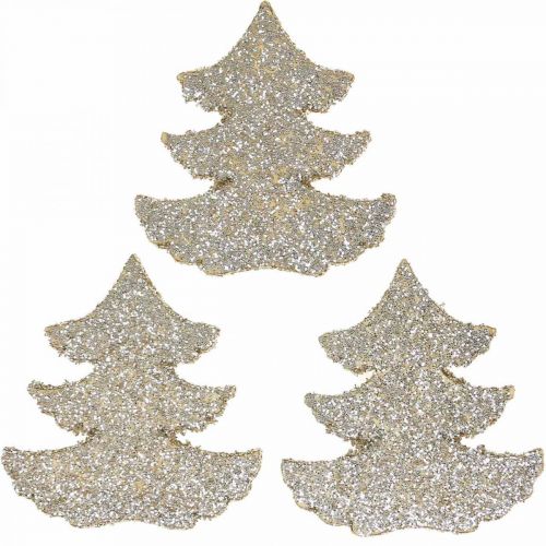 Décoration à disperser sapin de Noël paillettes dorées 4cm 72 pcs