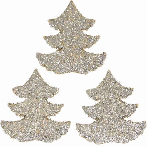 Article Décoration à parsemer sapin de Noël paillettes dorées 4cm 72p