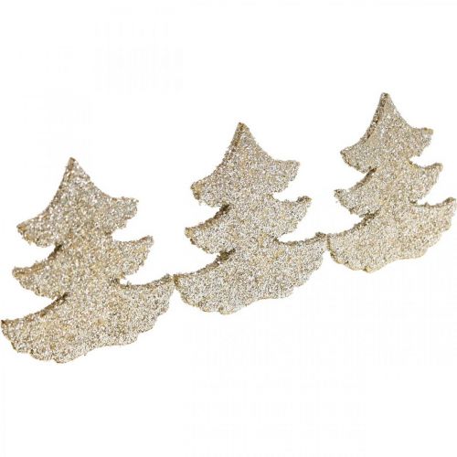 Article Décoration à disperser sapin de Noël paillettes dorées 4cm 72 pcs