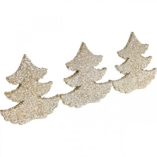 Article Décoration à parsemer sapin de Noël paillettes dorées 4cm 72p