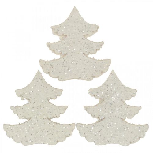 Floristik24 Décoration à disperser sapin de Noël paillettes blanches 4cm 72 pcs