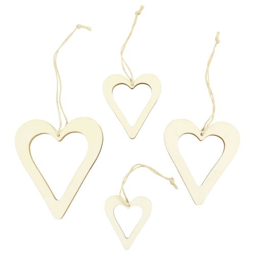 Floristik24 Coeurs en bois cintre décoratif coeur décoratif en bois naturel 6/8/10/12cm 16 pcs