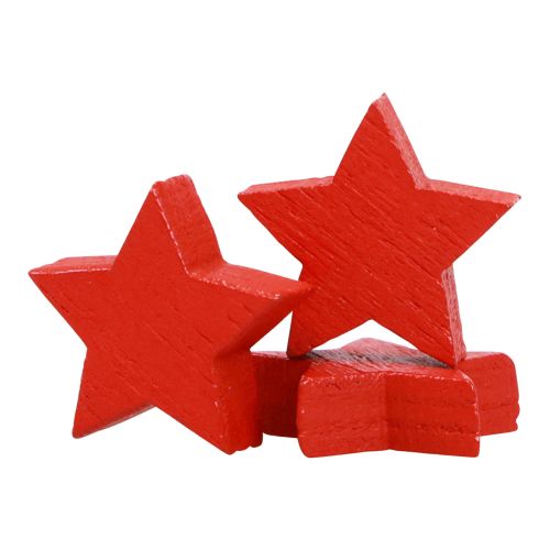 Article Décoration à disperser étoiles de Noël étoiles en bois rouges Ø1,5cm 300pcs