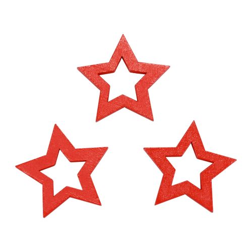 Article Décoration à disperser étoiles de décoration de Noël étoiles en bois rouges Ø4cm 54pcs