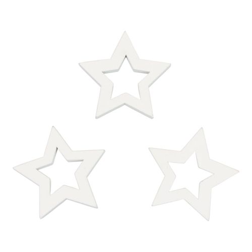 Floristik24 Décoration à disperser étoiles de Noël étoiles en bois blanc Ø4cm 54pcs