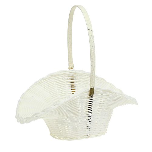 Panier à pétales pour mariage, en plastique blanc Ø 15 cm H. 32 cm