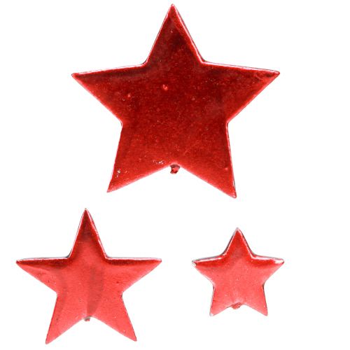 Étoiles rouges décoratives à disperser Ø3/5/7 cm – 2e choix – 44 pièces