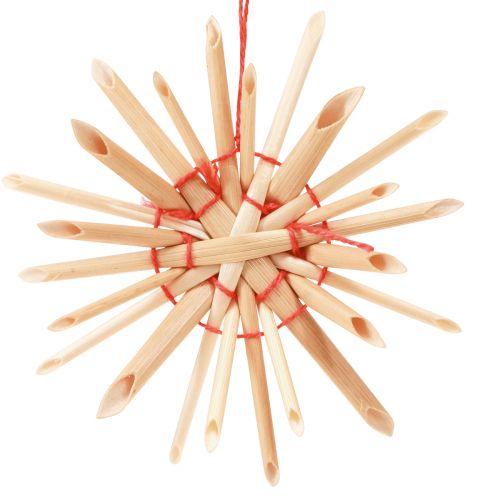 Article Étoiles en paille Décorations pour sapin de Noël paille rouge naturel Ø4-6cm 17 pcs