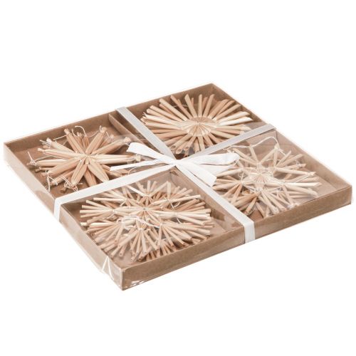 Floristik24 Décorations de sapin de Noël étoiles en paille Ø10-11cm 12 pcs