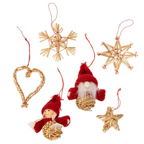 Ensemble de décorations de Noël en paille : figurines et étoiles, 6 cm, 30 pièces acheter | Floristik24.fr