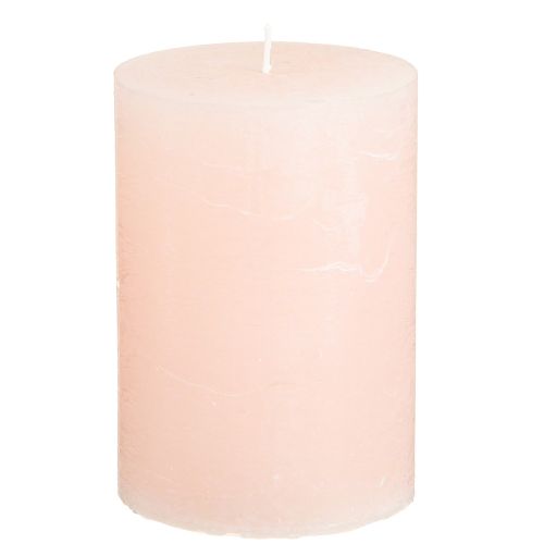 Article Stumpen bougies roses rose clair couleur unie 70×100mm 4 pcs