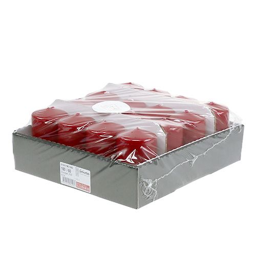 Floristik24 Bougie pilier 100/60 vieux rouge 16 pcs