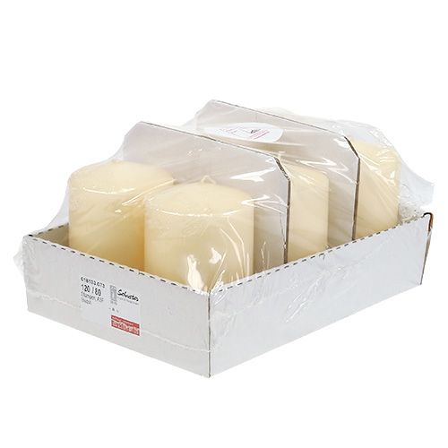 Floristik24 Bougie pilier 120/80 crème 6 pcs