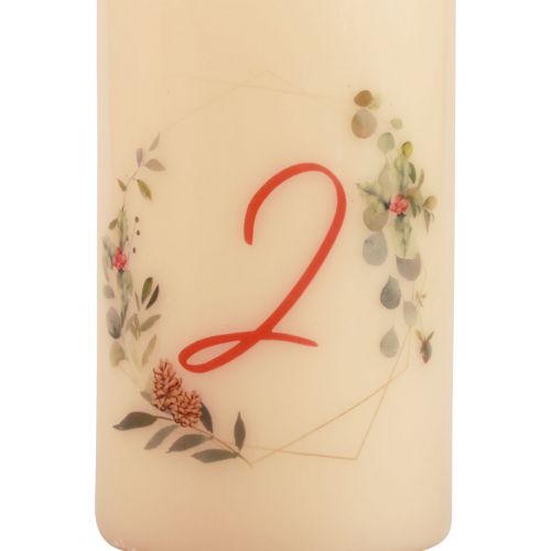 Article Bougies de l&#39;Avent Couronne de l&#39;Avent 1-4 crème 130/70mm 4pcs