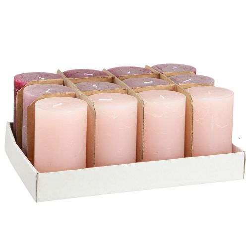 Article Bougies piliers uni 3 couleurs Berry 70×120mm 12 pcs