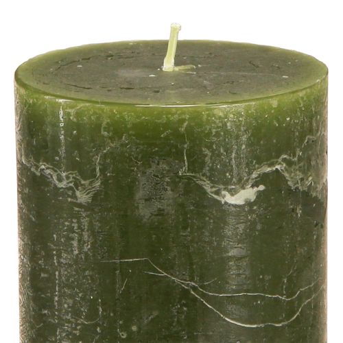 Article Bougies piliers teintes en 3 couleurs, vert, 70 × 120 mm, 12 pièces