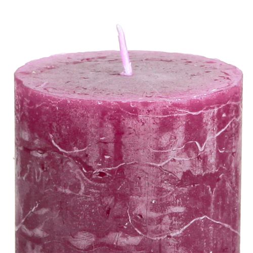 Floristik24 Bougies piliers bougies Berry de couleur unie violet 50×100cm 4 pcs