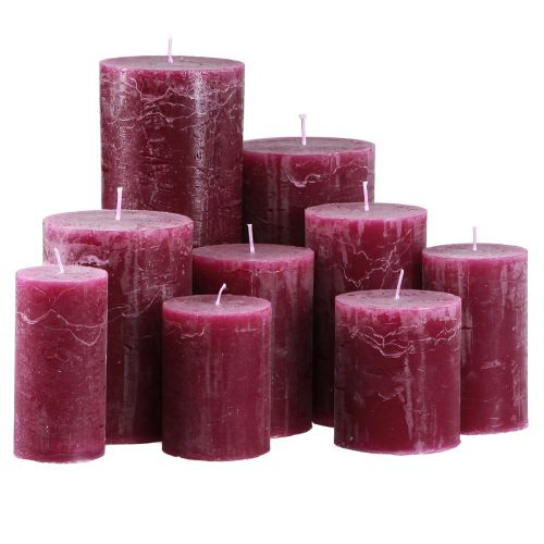 Bougies piliers colorées Berry Différentes tailles