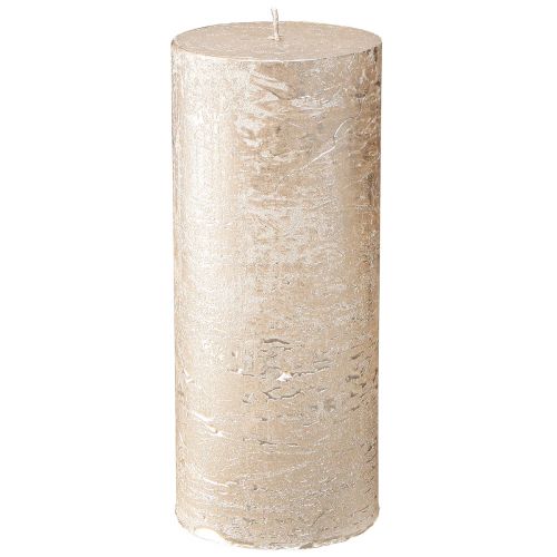 Bougies piliers couleur unie or clair 85×200mm 2 pcs