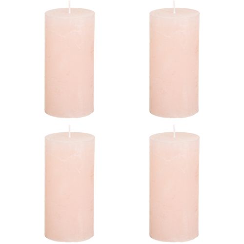 Article Bougies piliers bougies uni rose clair rose 50×100mm 4 pcs