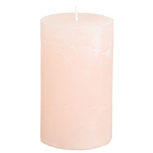 Bougies piliers de couleur unie rose clair 60 × 100 mm 4 pièces