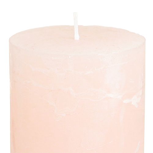 Article Bougies piliers de couleur unie rose clair 60 × 100 mm 4 pièces