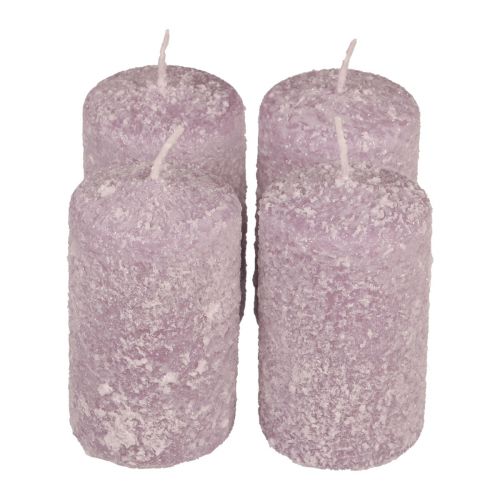 Bougies piliers Bougies de Noël d'hiver violet 60×100mm  4pcs-678-TR10060-4-76