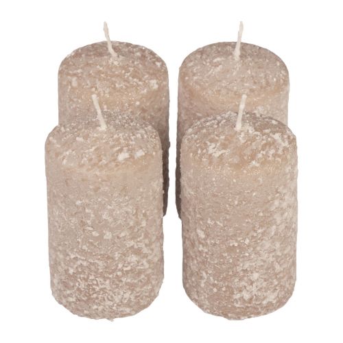 Floristik24 Bougies piliers Bougies de Noël beige 60×100mm 4 pcs