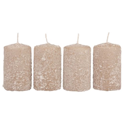 Floristik24 Bougies piliers Bougies de Noël beige 60×100mm 4 pcs