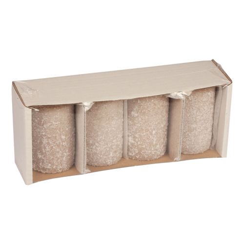Floristik24 Bougies piliers Bougies de Noël beige 60×100mm 4 pcs